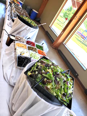 Custom catering menu with salad